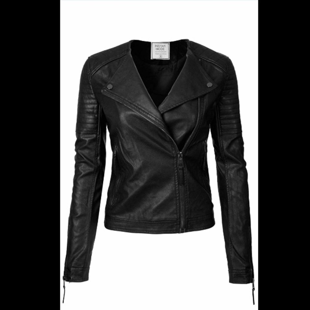 Faux Leather Moto Jacket
